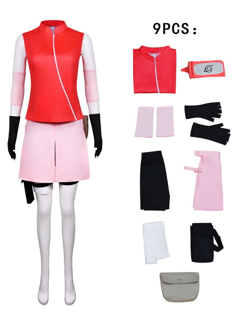Naruto Sakura cos costume Haruno Sakura cosplay suit costume stage performance costume stage dress up costume - Image 2