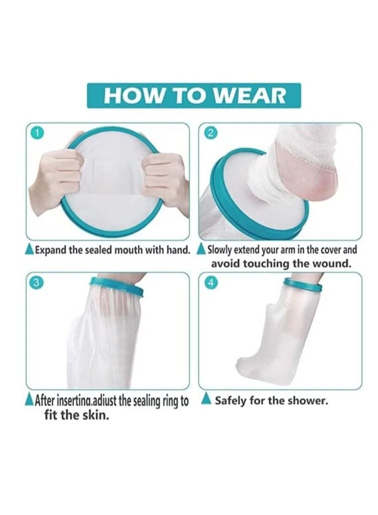 Generic Cast Cover For Shower Leg Adult Waterproof Cast Protector For Foot Reusable Shower Boot Cast Bag For Leg Cast Leg Cover For Showering After Surgery Watertight Seal To Keep Cast And Bandage Dry - Image 4