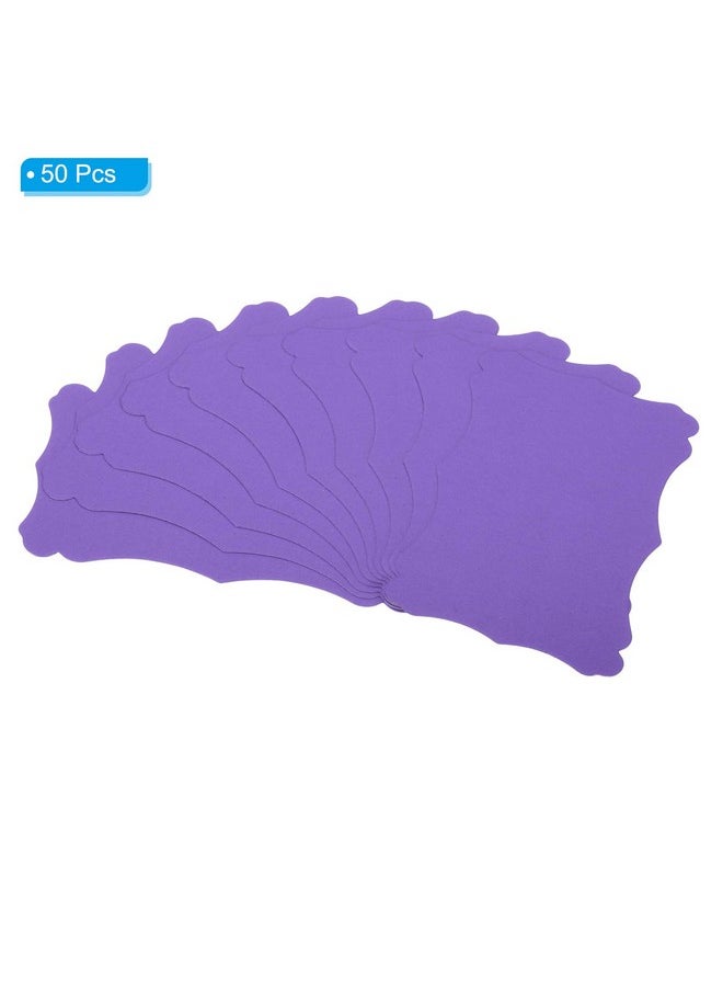 PATIKIL 3"X5" Blank Paper Business Cards, 50 Pack Small Index Flash Cards Words Message Note Card Mini Paper Tags Lace For Diy Gift, Purple  - Image 3
