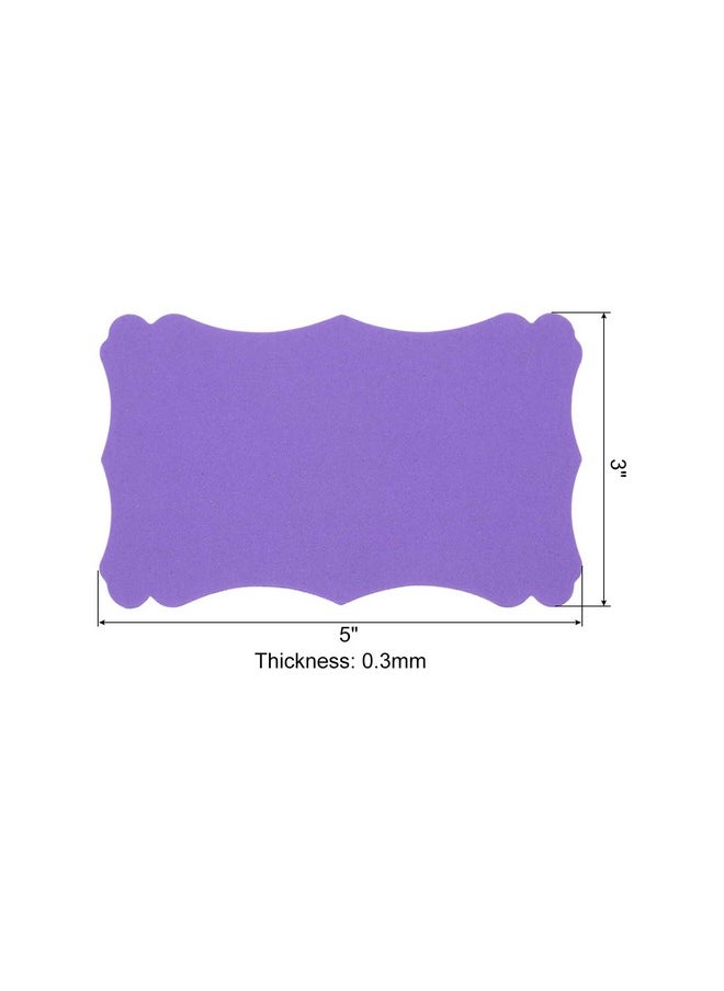 PATIKIL 3"X5" Blank Paper Business Cards, 50 Pack Small Index Flash Cards Words Message Note Card Mini Paper Tags Lace For Diy Gift, Purple  - Image 2