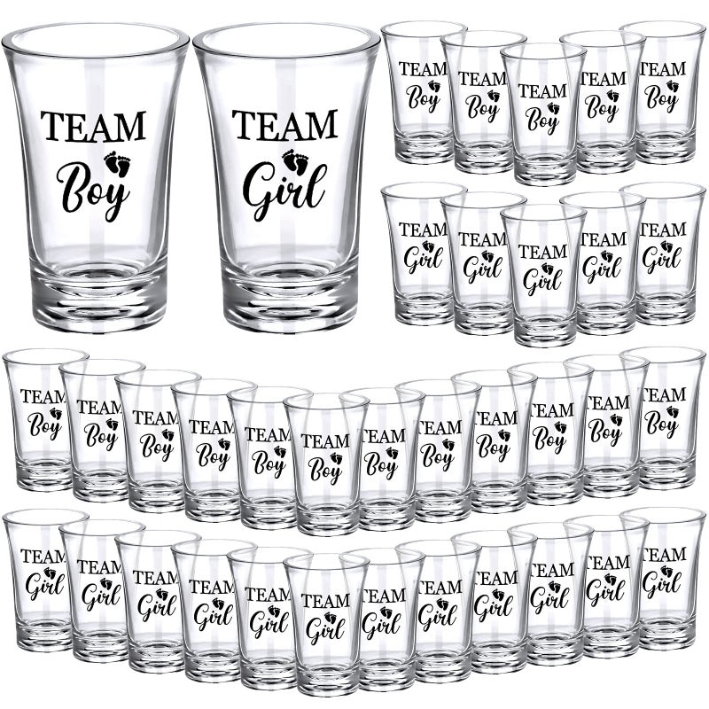 Jetec 36 Pcs Gender Reveal Shot Glasses Bulk Party Favors for Guests Decoration Centerpieces Gender Reveal Party Supplies Gifts