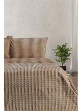 MERINOS Modern Line 3 Piece Blanket Set (Double) Mocha  - Image 1