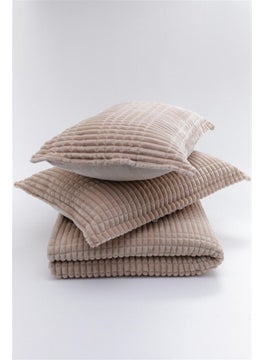 MERINOS Modern Line 3 Piece Blanket Set (Double) Mocha  - Image 2