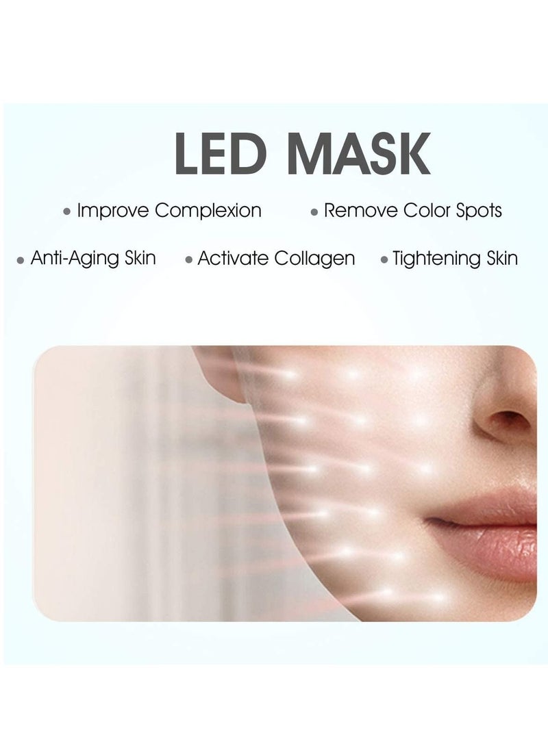 Excefore - LED Light Therapy Mask, Light Therapy Acne Treatment LED Mask, 3 Color LED Face Mask Light Therapy Facial Treatment, Therapy Mask for Acne Fine Lines Wrinkles & Rosacea - Image 1
