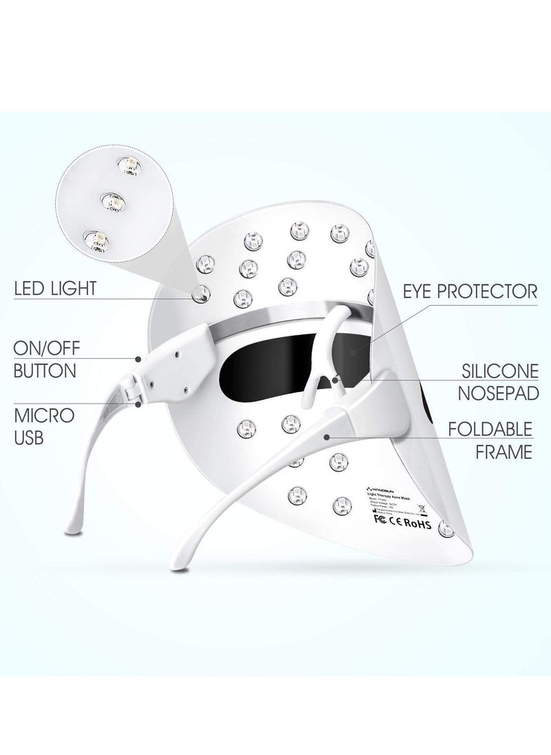 Excefore - LED Light Therapy Mask, Light Therapy Acne Treatment LED Mask, 3 Color LED Face Mask Light Therapy Facial Treatment, Therapy Mask for Acne Fine Lines Wrinkles & Rosacea - Image 1