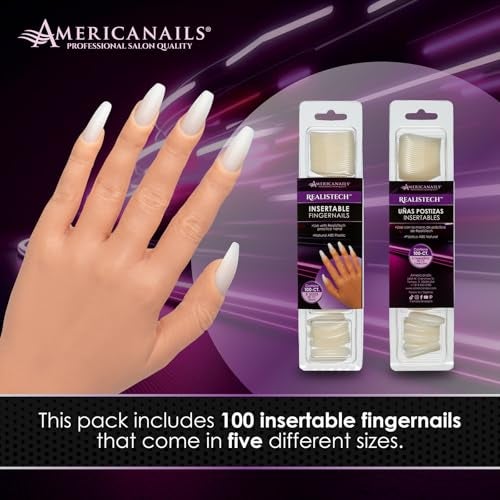 AMERICANAILS .COM Americanails RealisTech Practice Hand Insertable Fingernails 100ct - Image 3