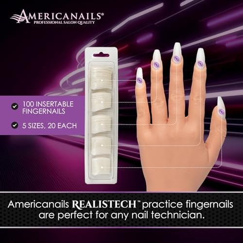 AMERICANAILS .COM Americanails RealisTech Practice Hand Insertable Fingernails 100ct - Image 4
