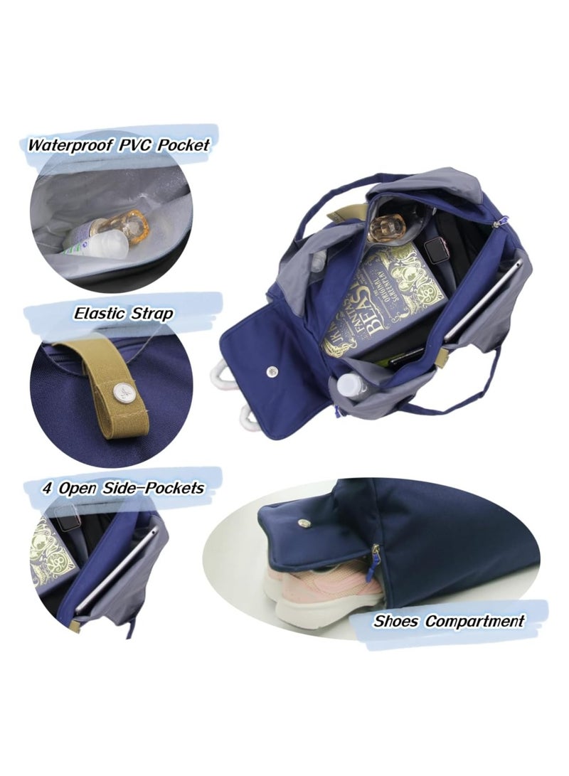 آنا Dry and Wet Separation Independent Shoe Compartment Yoga Bag for Yoga Mat - Portable Fitness Gym Tote - Image 2