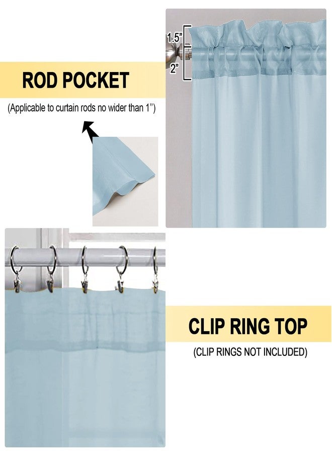 OVZME Sky Blue Sheer Curtains 84 Inches Long 2 Panels - Soft Light Filtering Window Sheer Panels for Living Room/Bedroom, Top Dual Rod Pocket, 1 Pair, Each 42Wx84L Inches - Image 2