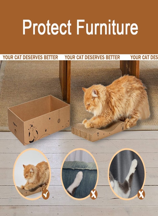 RUBMEOW Cat Scratcher Cardboard Scratch Pad for Indoor Cats and Kitty 5pcs - Image 2