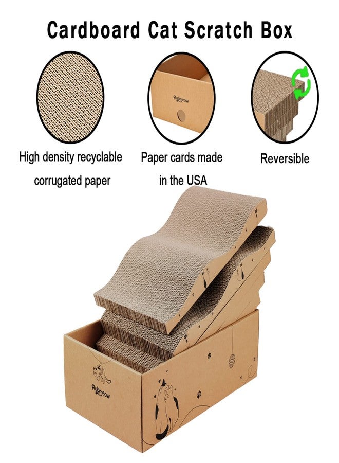 RUBMEOW Cat Scratcher Cardboard Scratch Pad for Indoor Cats and Kitty 5pcs - Image 4