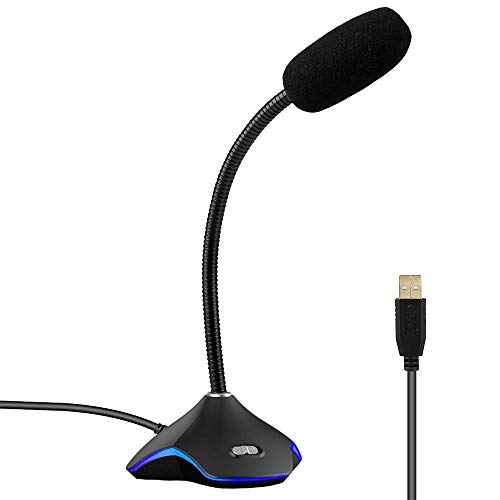 VIBOTON Mic, Microphone, Gaming Mic, for Desktop Computer, Gaming PC, Gaming Laptop, Gaming Microphone with RGB Lights, Plug and Play, Microphone for PC (Random Color) - Image 1