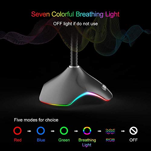 VIBOTON Mic, Microphone, Gaming Mic, for Desktop Computer, Gaming PC, Gaming Laptop, Gaming Microphone with RGB Lights, Plug and Play, Microphone for PC (Random Color) - Image 2