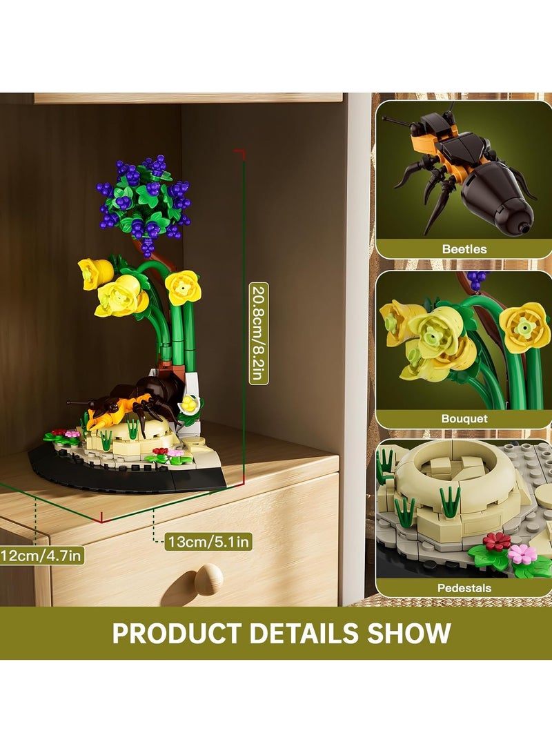 mould king 10176 Insect Collection Ant Building Set,Insect and plant plastic ornaments， adults and children boys and girls, parent-child interaction project, 385 pieces - Image 3