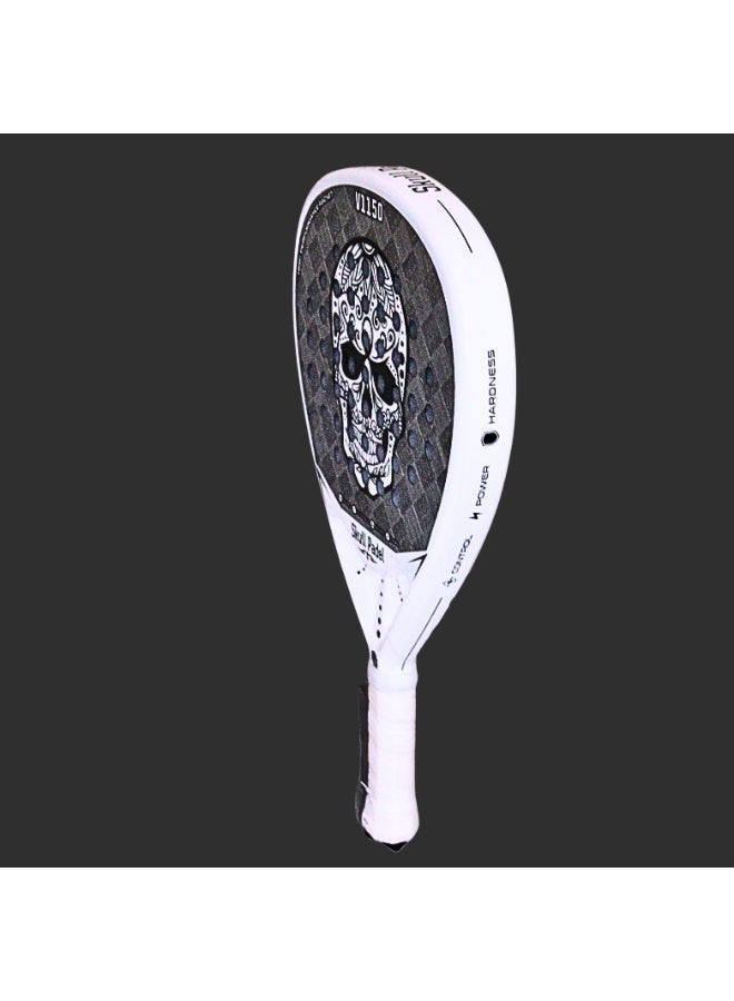 جمجمة بادل V1150 أبيض، كربون عيار 18k قيراطًا مع غطاء  | للاعبين المحترفين مضرب البادل - Image 3