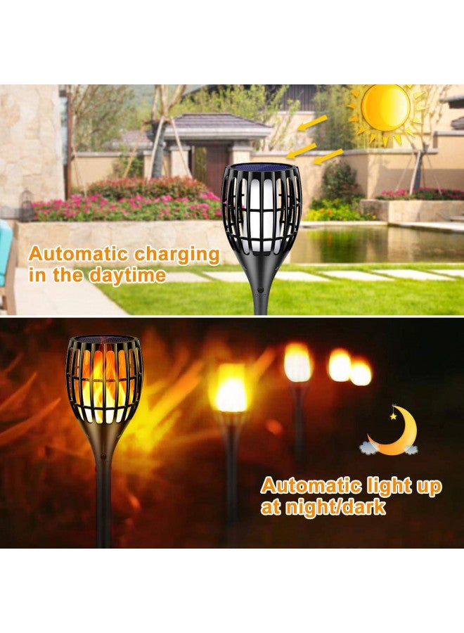 Ollivage Ollivage Solar Torch Light with Flickering Flame, Solar Lights Outdoor Garden Waterproof Dancing Flames Lights, Flickering Flames Garden Lights, Landscape Decoration Pathway Patio Lights 43",8P  - Image 4