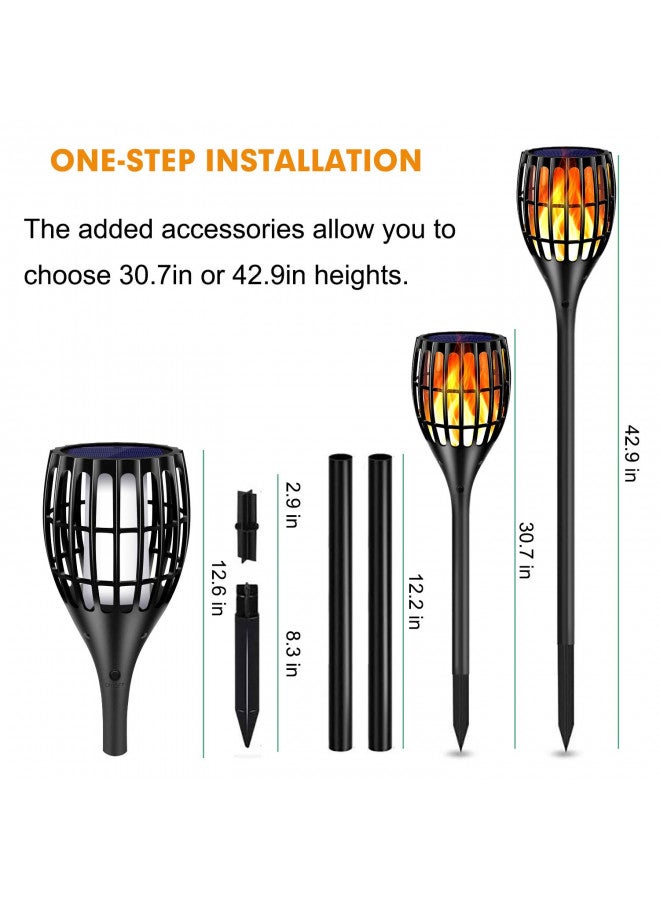 Ollivage Ollivage Solar Torch Light with Flickering Flame, Solar Lights Outdoor Garden Waterproof Dancing Flames Lights, Flickering Flames Garden Lights, Landscape Decoration Pathway Patio Lights 43",8P  - Image 3