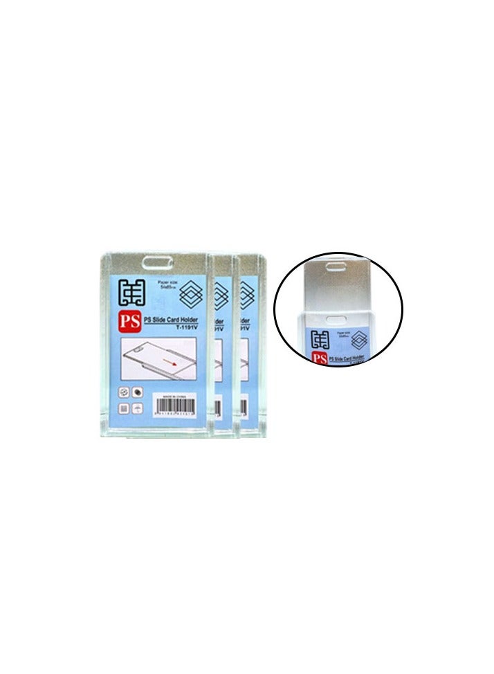 Premium Acrylic ID Card Holder – 54mm x 85mm Vertical Badge Holder | Rigid Transparent Card Sleeve for Office, School, Events | Durable Clear Access Card Holder – Pack of 50PCS