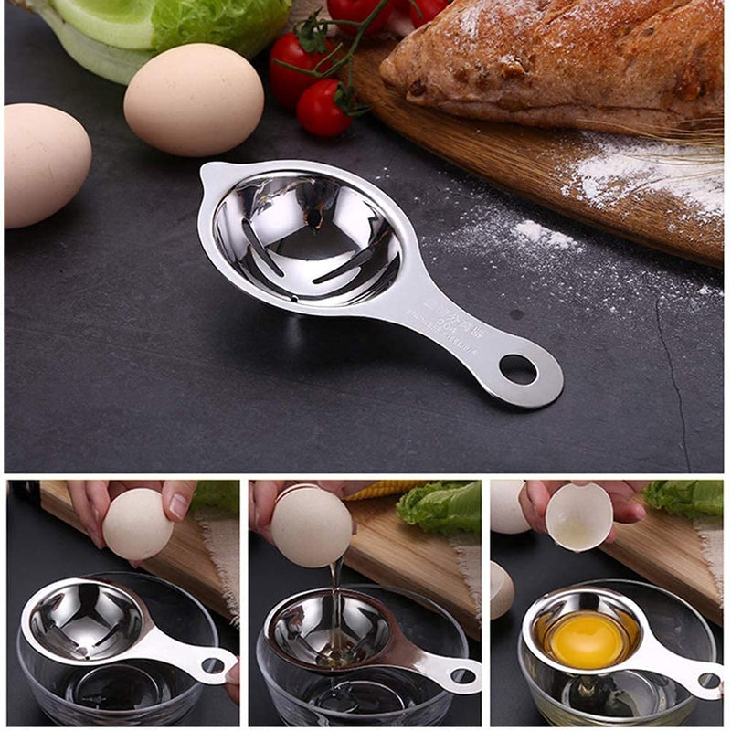 SHIDHMI SHIDHMI Egg Separator Premium 304 Stainless Steel Egg Yolk Separator Dishwasher Safe Egg White Separator Professional Egg Separator Tool for Baking Cake Egg Custards Mayonnaise and More - Image 2