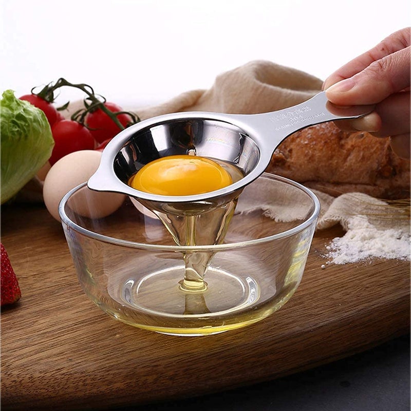 SHIDHMI SHIDHMI Egg Separator Premium 304 Stainless Steel Egg Yolk Separator Dishwasher Safe Egg White Separator Professional Egg Separator Tool for Baking Cake Egg Custards Mayonnaise and More - Image 4