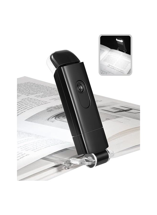 HH DEWENWILS LED Book Light USB Rechargeable Reading 2 Brightness Levels, Clip on for Reading in Bed, Eye Care Lamp for Kids, Bookworms (Black), HBRL01A - Image 1