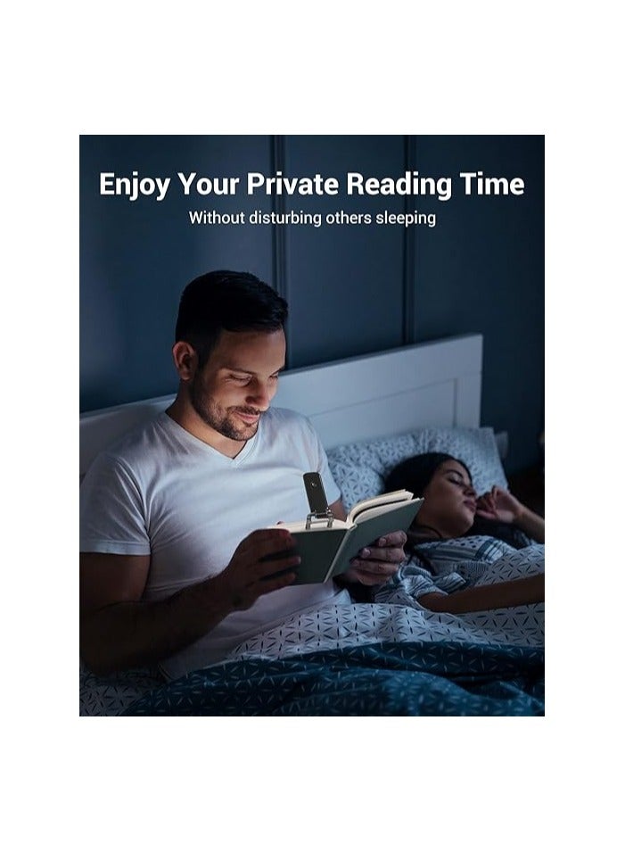 HH DEWENWILS LED Book Light USB Rechargeable Reading 2 Brightness Levels, Clip on for Reading in Bed, Eye Care Lamp for Kids, Bookworms (Black), HBRL01A - Image 5