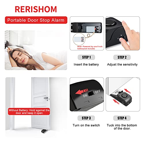 Rerishom Portable Door Lock Extra Lock for Additional Privacy and Safety in Home,Hotel and Apartment,Prevent Unauthorized Entry,Protect Family Security in Traveling,Home,Bedroom,Hotel,Apartment,AirBNB-4 Pack - Image 3