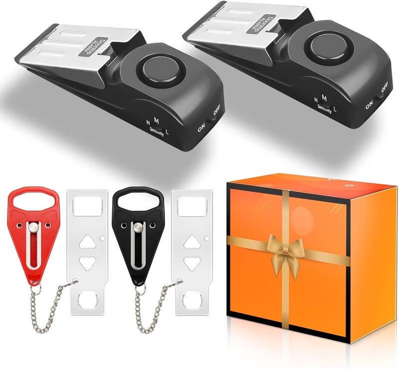 Rerishom Portable Door Lock Extra Lock for Additional Privacy and Safety in Home,Hotel and Apartment,Prevent Unauthorized Entry,Protect Family Security in Traveling,Home,Bedroom,Hotel,Apartment,AirBNB-4 Pack - Image 1