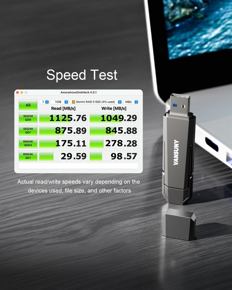 فانسوني 512 جيجابايت SSD خارجي من النوع C + USB A 3.2 Gen2 - SSD محمول 512 جيجابايت بسرعة تصل إلى 1000 ميجابايت/ثانية - محرك أقراص الحالة الصلبة للابتوب والتابلت - Image 3