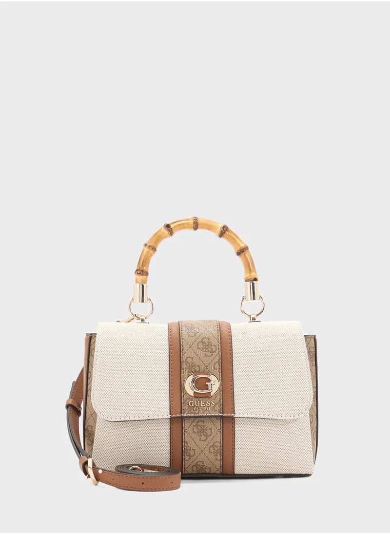 GUESS Kerima Bamboo Top Handle Flap