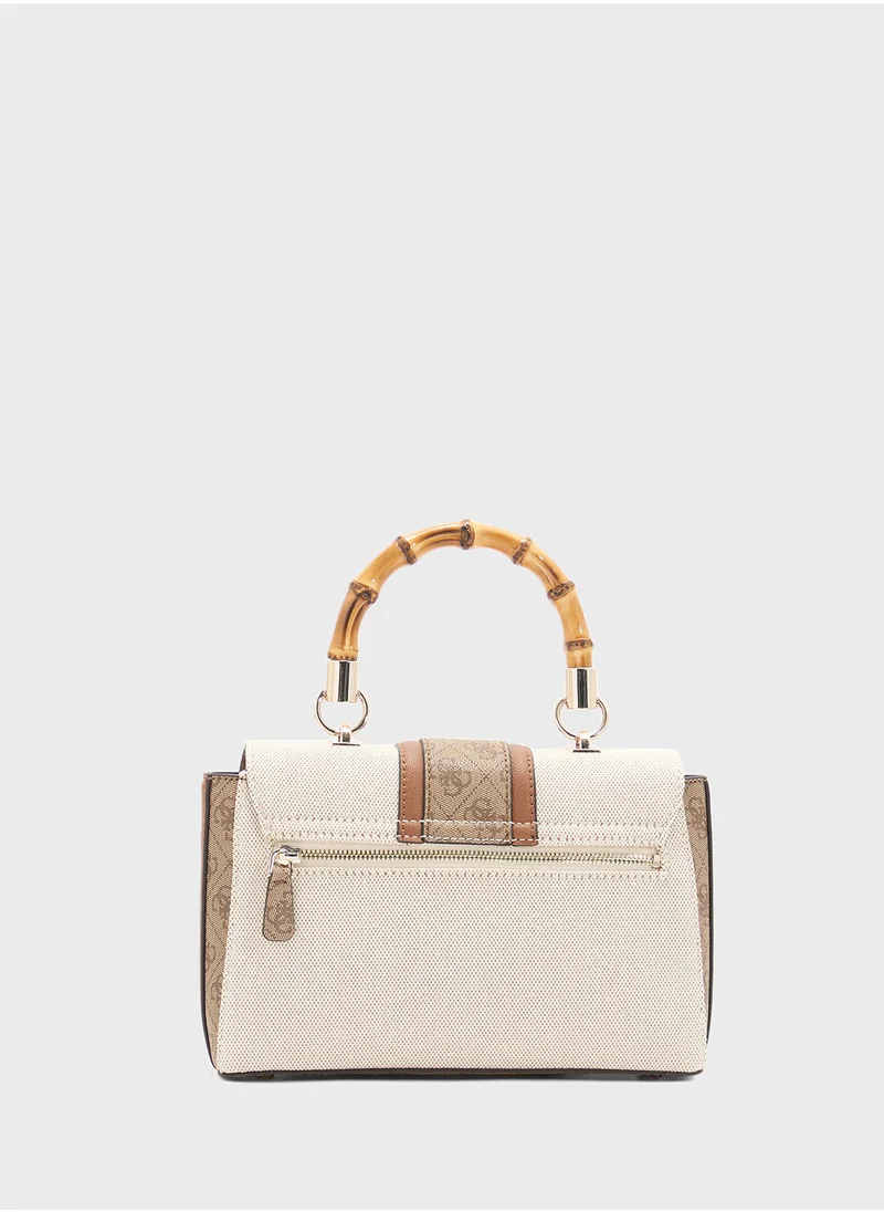 GUESS Kerima Bamboo Top Handle Flap