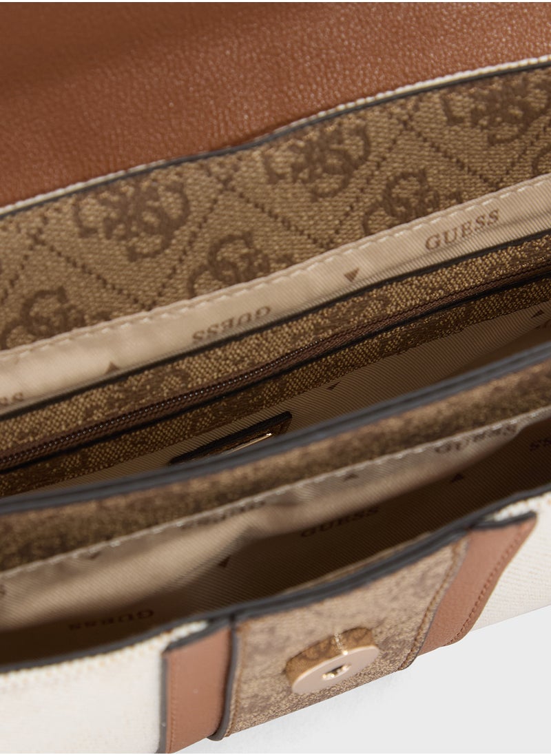 GUESS Kerima Bamboo Top Handle Flap  - Image 5