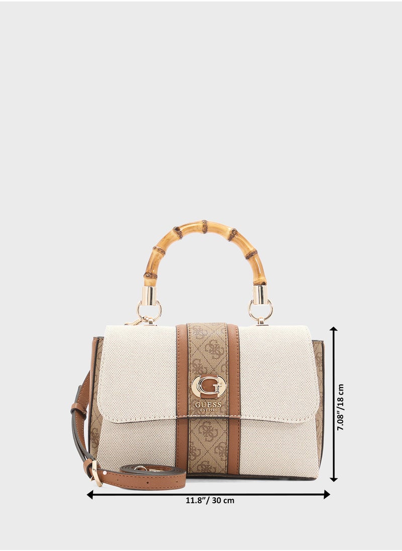 GUESS - Kerima Bamboo Top Handle Flap - Image 1