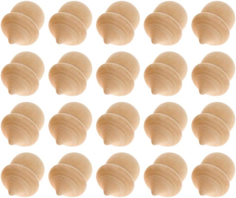 comfrt Unfinished Wood Acorn DIY Natural Wooden Acorn for Arts and Crafts for Children Kid Graffiti Rustic Wedding Party Decorations 30pcs - Image 1