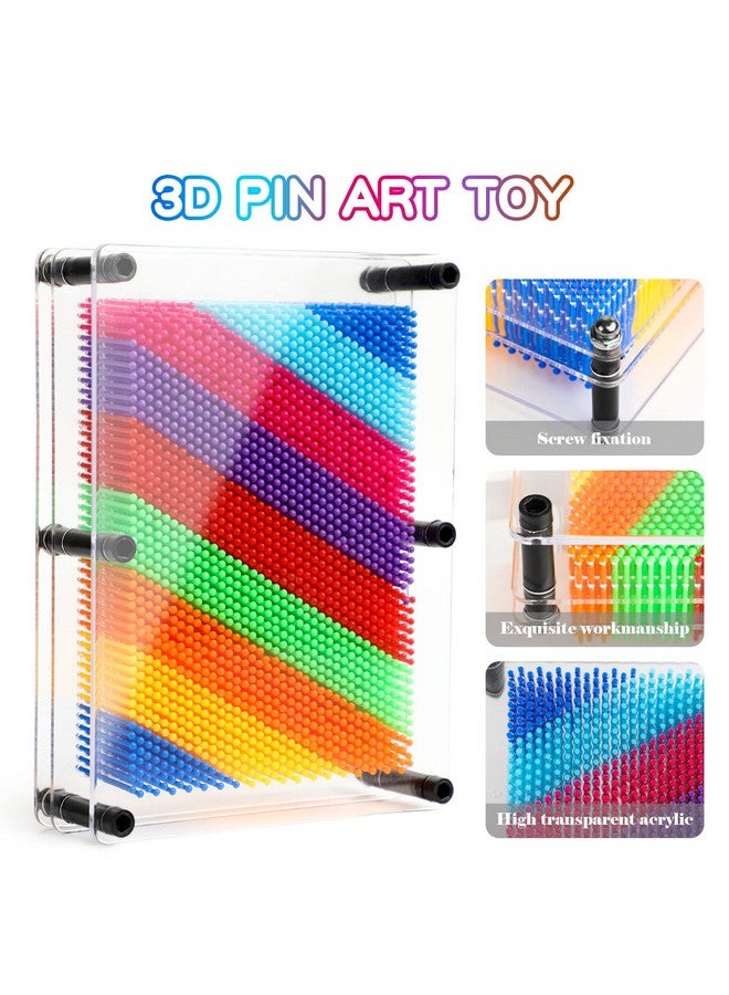ENJSD 3D Pin Art Toy, Pin Art Board Toy for Kids, Sensory Toys for Age 3, 4, 5, 6, 7, 8, 9, 10+ Years Old Kids Boys Girls, Toddler Birthday Gifts Baby Girl Boy (Multicolor) - Image 2