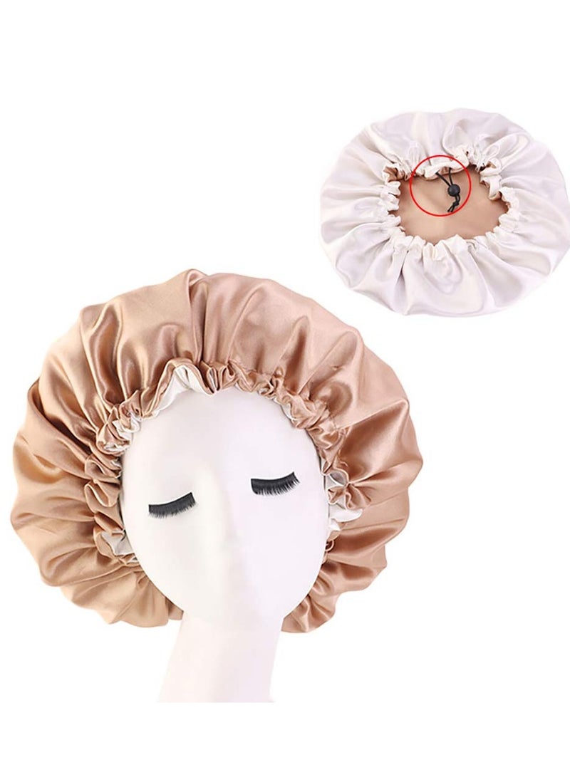 ORiTi قبعة نوم من الحرير مكونة من قطعتين، كبيرة الحجم من الساتان للنهار والليل - Image 3