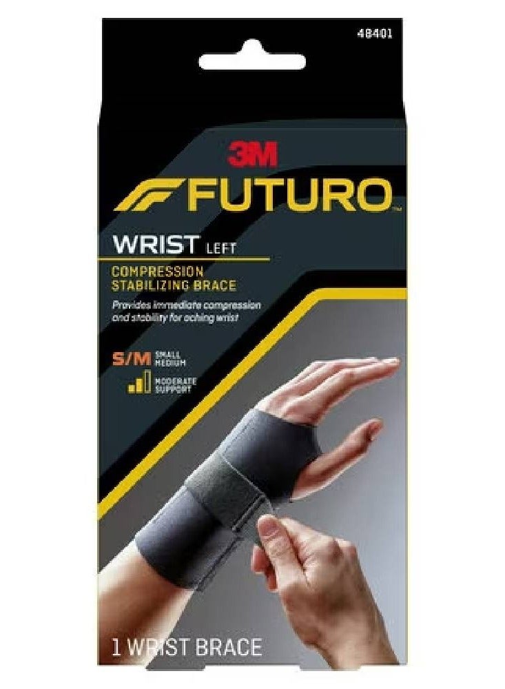 FUTURO دعامة تثبيت ضغط المعصم الأيسر من فوتورو، مقاس صغير إلى متوسط، صغير إلى متوسط - Image 1