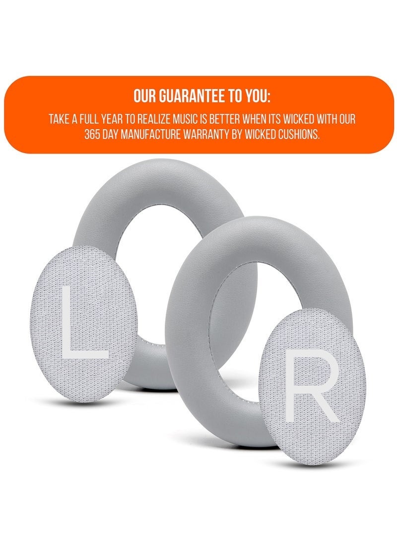 كيلا وسائد أذن بديلة لسماعات الرأس Bose 700 المزودة بخاصية إلغاء الضوضاء (NC700) مصنوعة من جلد البولي يوريثان الناعم، وإسفنج الذاكرة الفاخر، وسمك إضافي، ووسائد أذن فائقة المتانة (رمادي) - Image 5