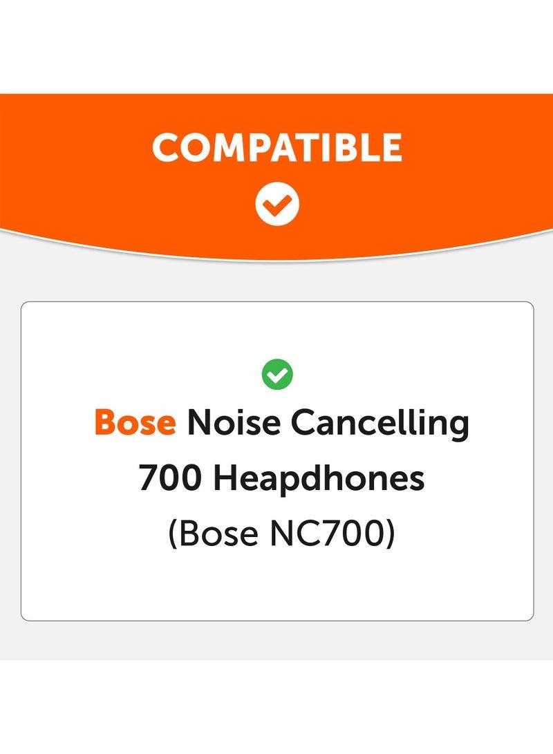 كيلا وسائد أذن بديلة لسماعات الرأس Bose 700 المزودة بخاصية إلغاء الضوضاء (NC700) مصنوعة من جلد البولي يوريثان الناعم، وإسفنج الذاكرة الفاخر، وسمك إضافي، ووسائد أذن فائقة المتانة (رمادي) - Image 2