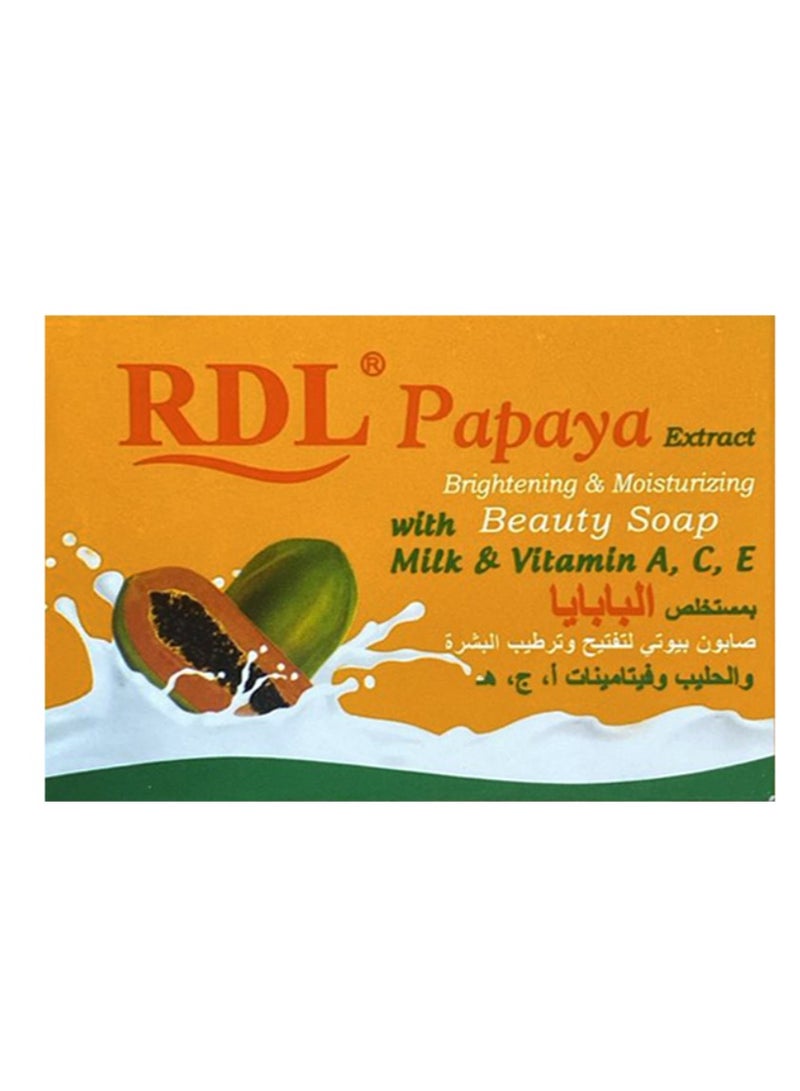 ار دي ال صابون بيوتي لتفتيح وترطيب البشرة بمستخلص البابايا والحليب وفيتامينات أ , ج , هـ