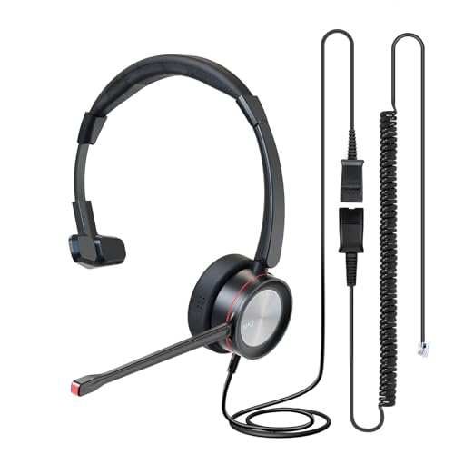 MKJ Telehone Headset for Cisco IP Phone, Wired Headphone with Microphone Noise Cancelling, Office Phone Headset with RJ9 Jack for Cisco CP-7821 7841 7861 7942G 7945G 7960G 7965G 7970G 8841 8865 9975 - Image 1