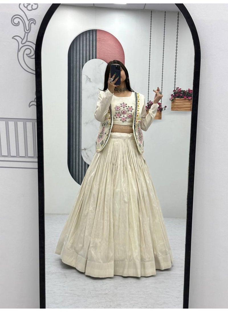 Super Asian Elegant Lehenga Set with Real Handwork & Diamond Work Jacket and Choli - Image 4