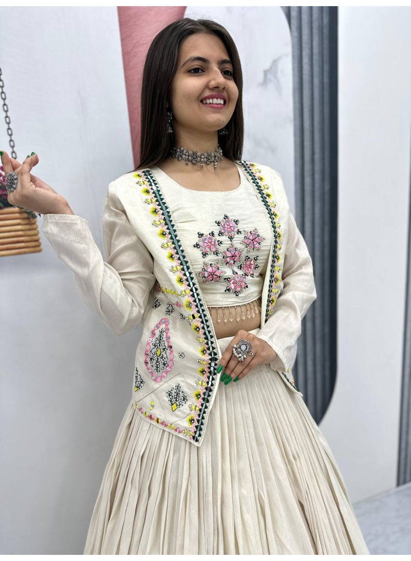 Super Asian Elegant Lehenga Set with Real Handwork & Diamond Work Jacket and Choli - Image 5