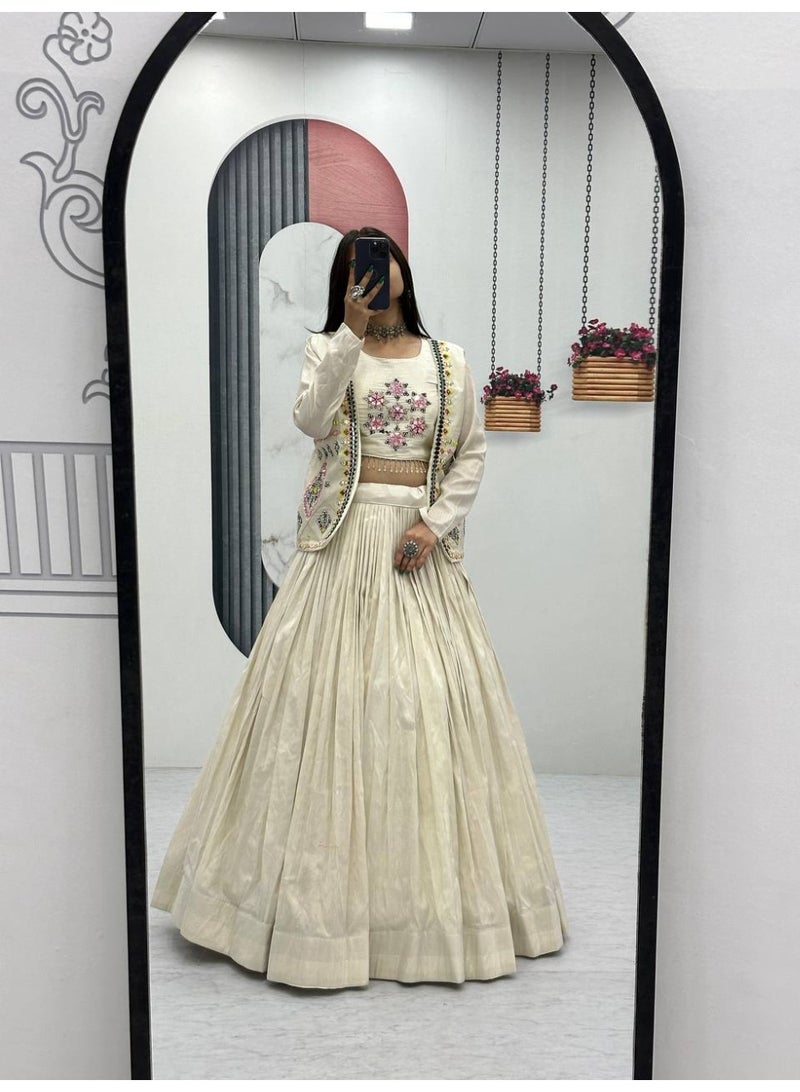 Super Asian Elegant Lehenga Set with Real Handwork & Diamond Work Jacket and Choli - Image 3