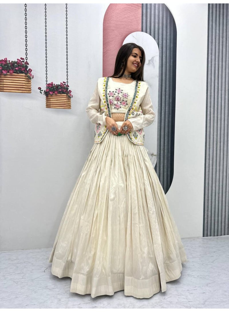 Super Asian Elegant Lehenga Set with Real Handwork & Diamond Work Jacket and Choli - Image 1