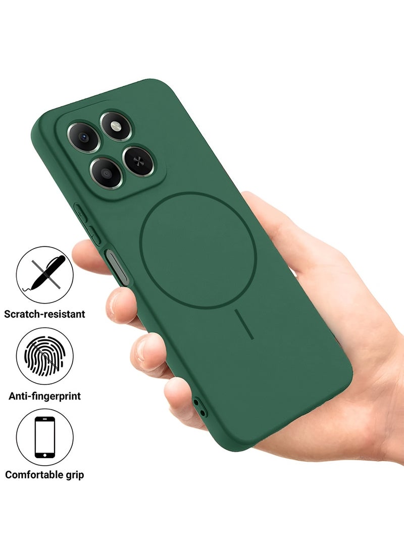 Wtech Honor X6c 4G 2025 Premium Liquid Silicone Compatible With Thin Magsafe Ring Case Cover (MCMPMN) - Dark Green - Image 2