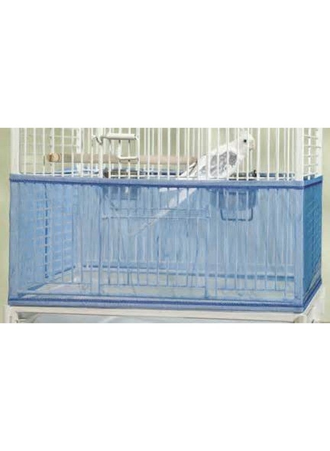 GOTOTOP 4 Colors Ventilated Nylon Bird Cage Cover Shell Seed Catcher Pet Products Large Size Bird Cage Seed Catcher Seeds Guard Parrot Nylon Mesh Net Cover Stretchy Shell Skirt Traps Cage Basket (Green)  - Image 2