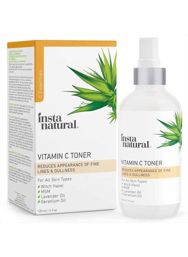 Instanatural Vitamin C Toner, Facial Toner and Pore Minimizer with Witch Hazel, Anti Aging Toner for Face, Face Primer for Serum and Moisturizer - Image 1
