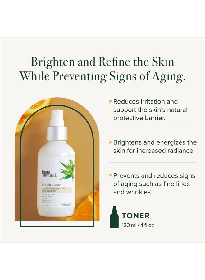 Instanatural Vitamin C Toner, Facial Toner and Pore Minimizer with Witch Hazel, Anti Aging Toner for Face, Face Primer for Serum and Moisturizer - Image 3