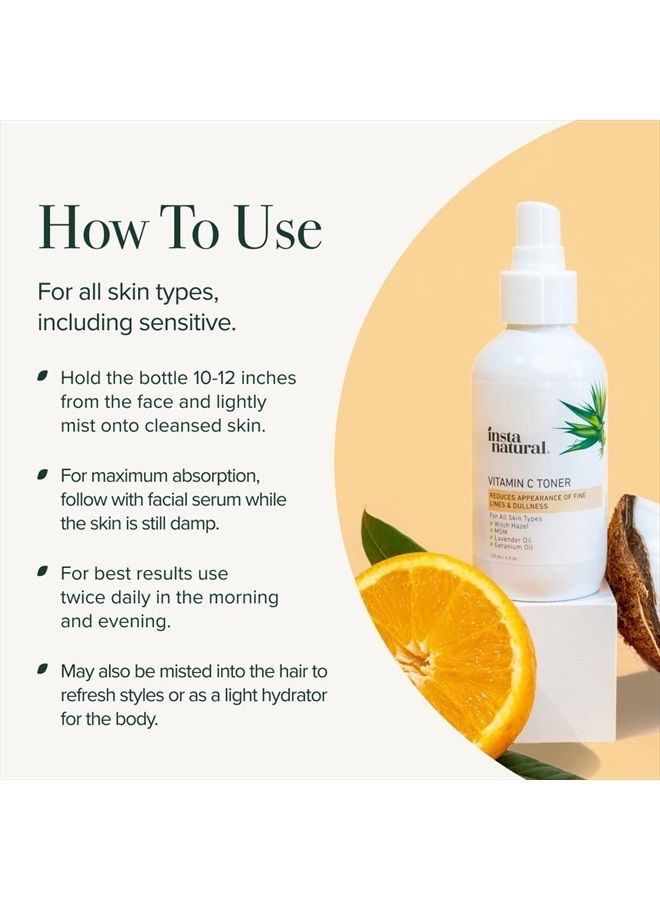 Instanatural Vitamin C Toner, Facial Toner and Pore Minimizer with Witch Hazel, Anti Aging Toner for Face, Face Primer for Serum and Moisturizer - Image 4